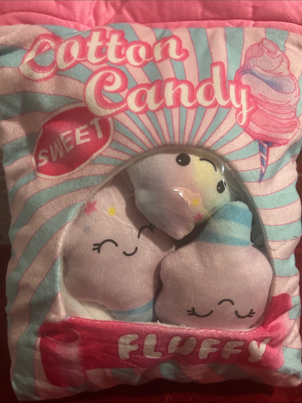 Cotton Candy Pink Plush Decorative Pillow - Fluffy Cotton Candy Design
